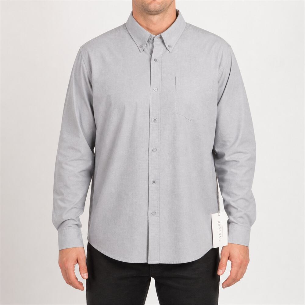 NEW Five Four Shirt Mens XL Gray Cotton Long Sleeve Regular Fit